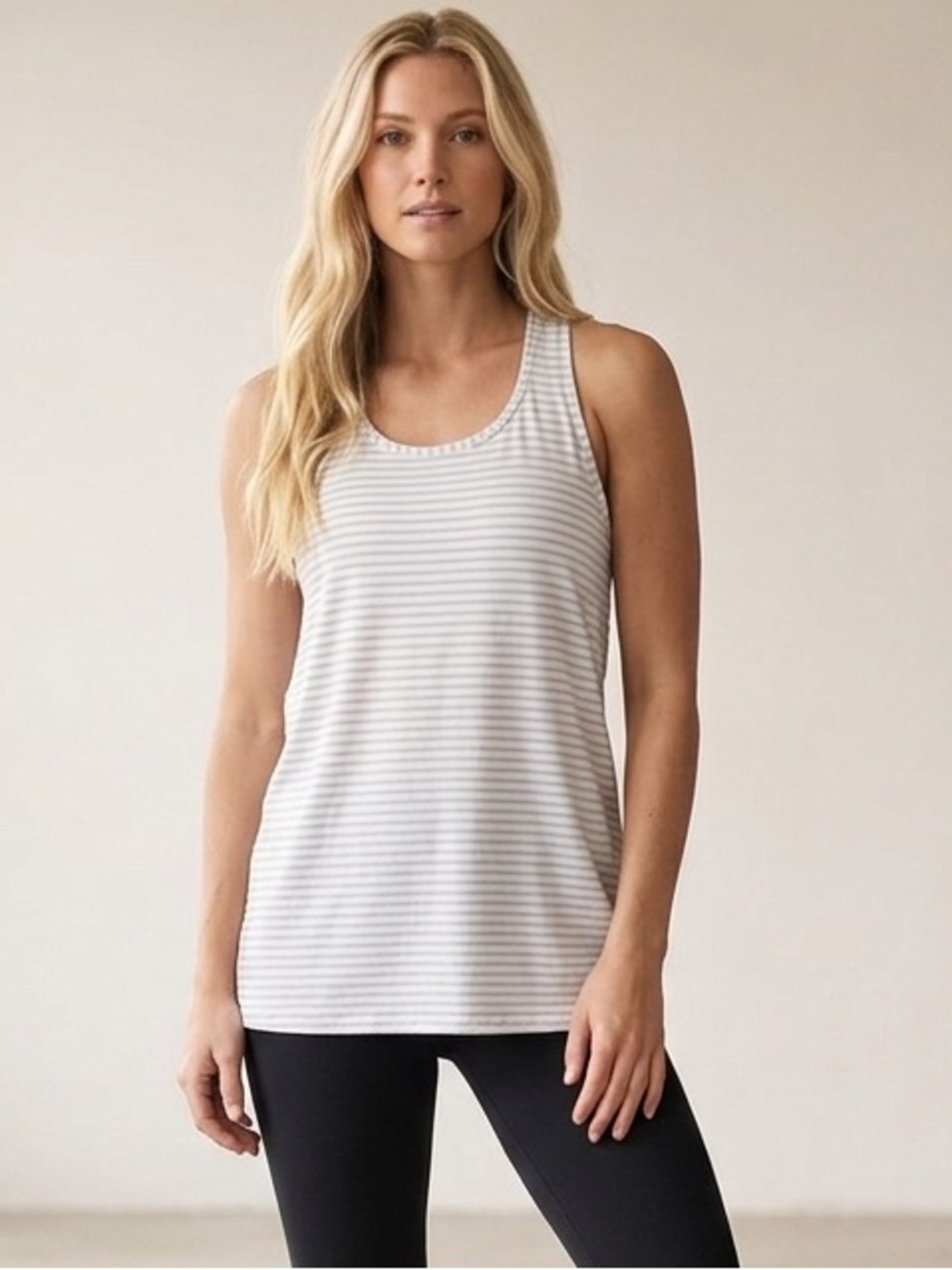 Athleta Gray and White Tank Top